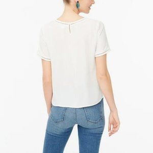 J.Crew Factory Ladder Trim Ivory Blouse